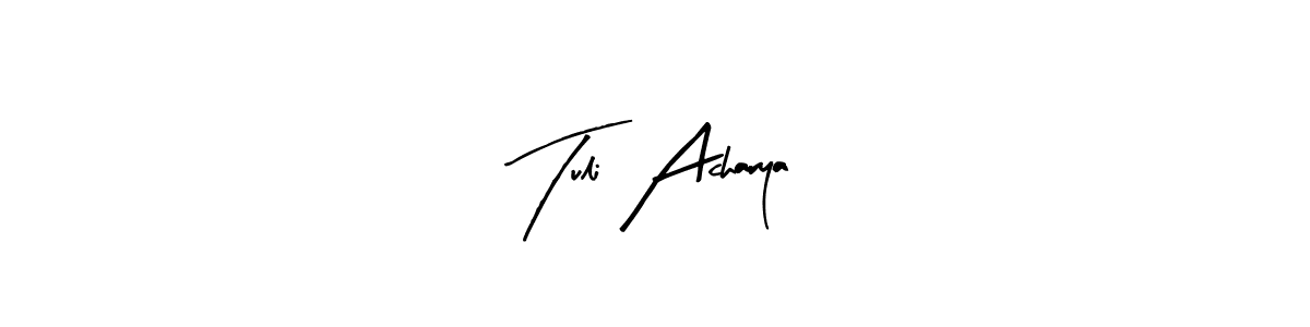 Make a beautiful signature design for name Tuli Acharya. With this signature (Arty Signature) style, you can create a handwritten signature for free. Tuli Acharya signature style 8 images and pictures png