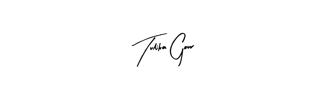 Create a beautiful signature design for name Tulika Gour. With this signature (Arty Signature) fonts, you can make a handwritten signature for free. Tulika Gour signature style 8 images and pictures png