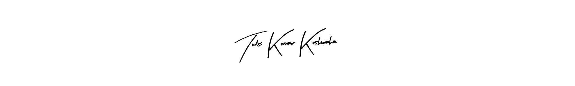 Arty Signature is a professional signature style that is perfect for those who want to add a touch of class to their signature. It is also a great choice for those who want to make their signature more unique. Get Tulsi Kumar Kushwaha name to fancy signature for free. Tulsi Kumar Kushwaha signature style 8 images and pictures png