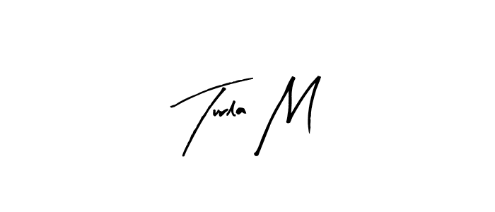 How to make Turla M name signature. Use Arty Signature style for creating short signs online. This is the latest handwritten sign. Turla M signature style 8 images and pictures png