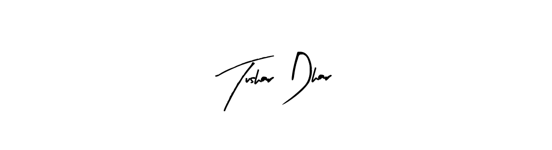The best way (Arty Signature) to make a short signature is to pick only two or three words in your name. The name Tushar Dhar include a total of six letters. For converting this name. Tushar Dhar signature style 8 images and pictures png