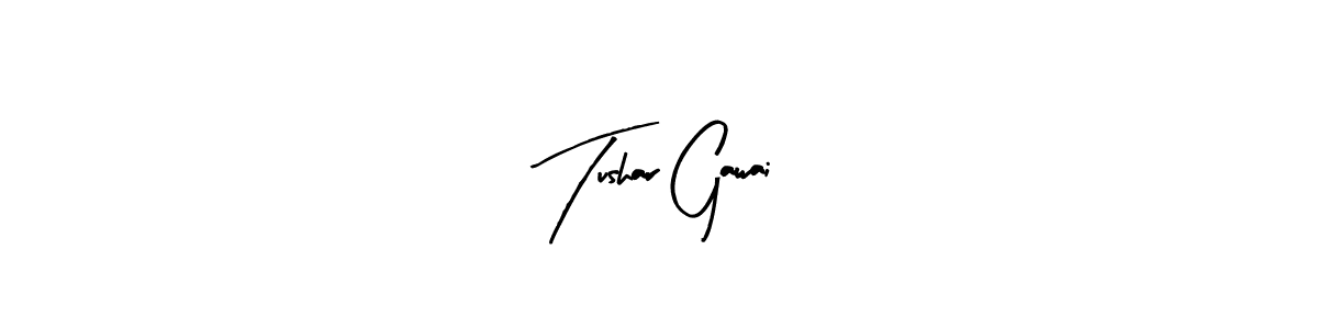 Make a beautiful signature design for name Tushar Gawai. With this signature (Arty Signature) style, you can create a handwritten signature for free. Tushar Gawai signature style 8 images and pictures png