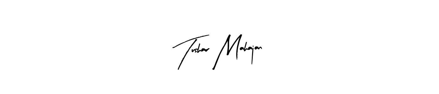 Arty Signature is a professional signature style that is perfect for those who want to add a touch of class to their signature. It is also a great choice for those who want to make their signature more unique. Get Tushar Mahajan name to fancy signature for free. Tushar Mahajan signature style 8 images and pictures png