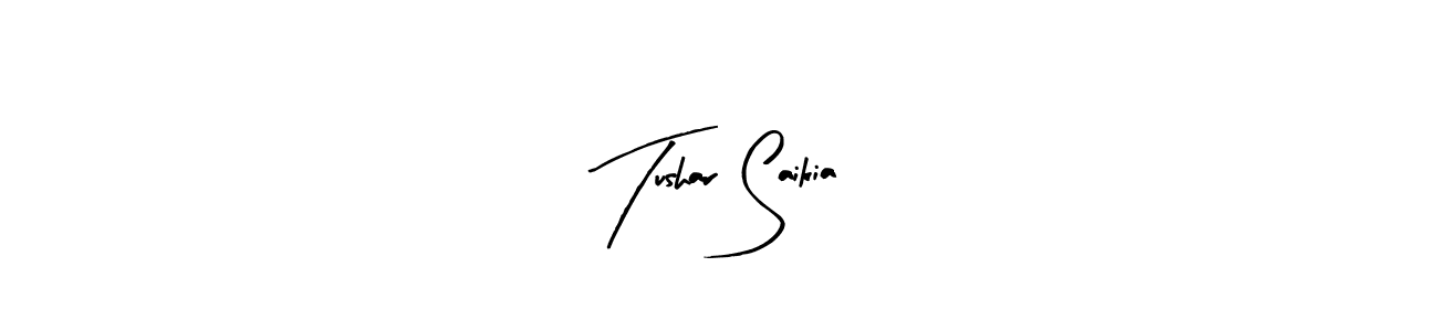 Use a signature maker to create a handwritten signature online. With this signature software, you can design (Arty Signature) your own signature for name Tushar Saikia. Tushar Saikia signature style 8 images and pictures png
