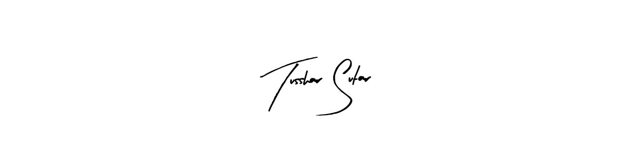 if you are searching for the best signature style for your name Tusshar Sutar. so please give up your signature search. here we have designed multiple signature styles  using Arty Signature. Tusshar Sutar signature style 8 images and pictures png