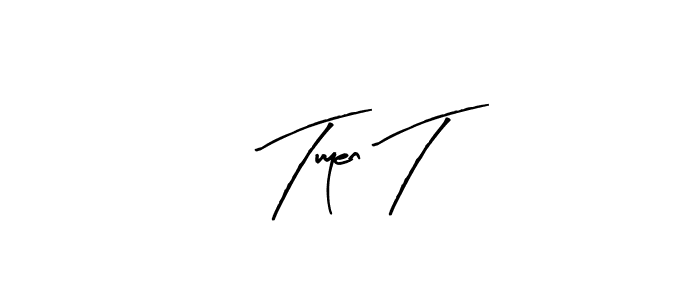 The best way (Arty Signature) to make a short signature is to pick only two or three words in your name. The name Tuyen T include a total of six letters. For converting this name. Tuyen T signature style 8 images and pictures png