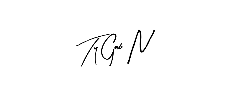 How to make Ty Gab N signature? Arty Signature is a professional autograph style. Create handwritten signature for Ty Gab N name. Ty Gab N signature style 8 images and pictures png