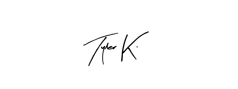 Tyler K. stylish signature style. Best Handwritten Sign (Arty Signature) for my name. Handwritten Signature Collection Ideas for my name Tyler K.. Tyler K. signature style 8 images and pictures png
