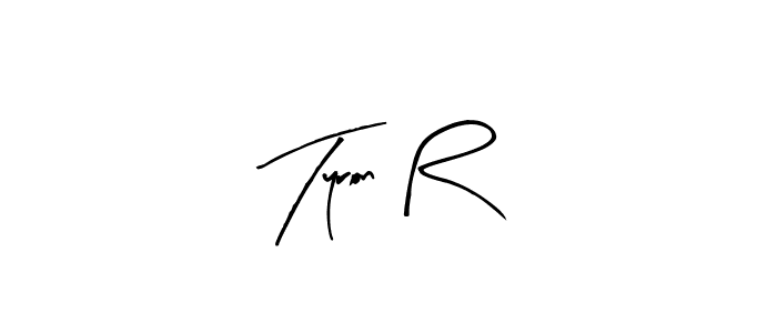 Tyron R stylish signature style. Best Handwritten Sign (Arty Signature) for my name. Handwritten Signature Collection Ideas for my name Tyron R. Tyron R signature style 8 images and pictures png