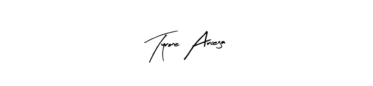 The best way (Arty Signature) to make a short signature is to pick only two or three words in your name. The name Tyrone Arcega include a total of six letters. For converting this name. Tyrone Arcega signature style 8 images and pictures png