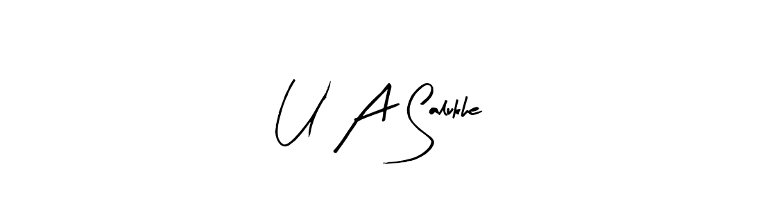 You can use this online signature creator to create a handwritten signature for the name U A Salukhe. This is the best online autograph maker. U A Salukhe signature style 8 images and pictures png
