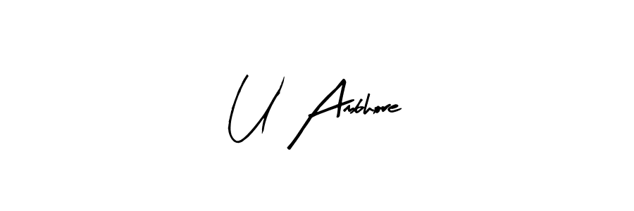 Here are the top 10 professional signature styles for the name U Ambhore. These are the best autograph styles you can use for your name. U Ambhore signature style 8 images and pictures png