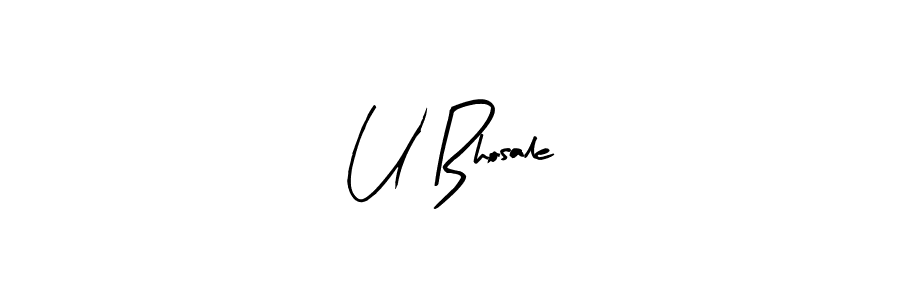 Create a beautiful signature design for name U Bhosale. With this signature (Arty Signature) fonts, you can make a handwritten signature for free. U Bhosale signature style 8 images and pictures png