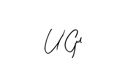 How to make U Gul name signature. Use Arty Signature style for creating short signs online. This is the latest handwritten sign. U Gul signature style 8 images and pictures png