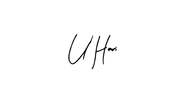 Similarly Arty Signature is the best handwritten signature design. Signature creator online .You can use it as an online autograph creator for name U Hari. U Hari signature style 8 images and pictures png