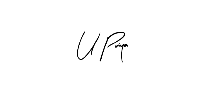You should practise on your own different ways (Arty Signature) to write your name (U Priya) in signature. don't let someone else do it for you. U Priya signature style 8 images and pictures png