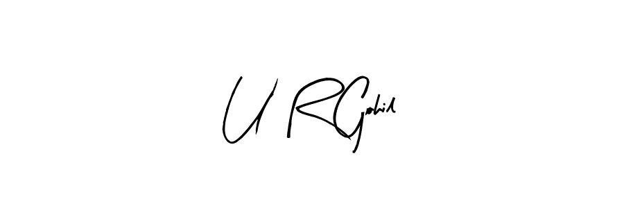 Also we have U R Gohil name is the best signature style. Create professional handwritten signature collection using Arty Signature autograph style. U R Gohil signature style 8 images and pictures png