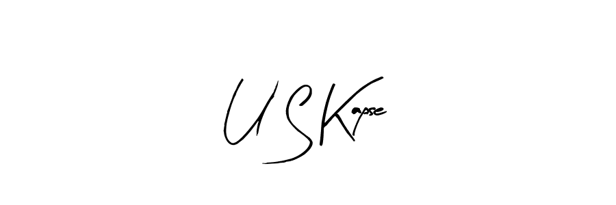 The best way (Arty Signature) to make a short signature is to pick only two or three words in your name. The name U S Kapse include a total of six letters. For converting this name. U S Kapse signature style 8 images and pictures png