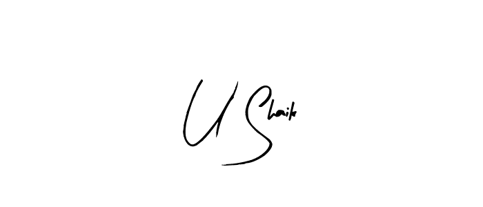 You should practise on your own different ways (Arty Signature) to write your name (U Shaik) in signature. don't let someone else do it for you. U Shaik signature style 8 images and pictures png
