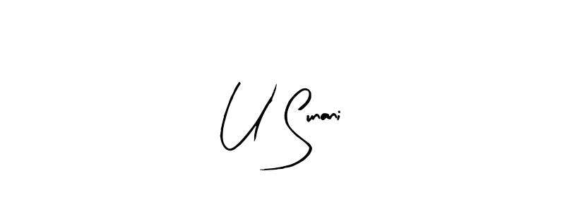 U Sunani stylish signature style. Best Handwritten Sign (Arty Signature) for my name. Handwritten Signature Collection Ideas for my name U Sunani. U Sunani signature style 8 images and pictures png