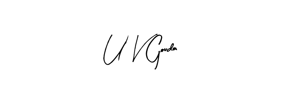 Similarly Arty Signature is the best handwritten signature design. Signature creator online .You can use it as an online autograph creator for name U V Gouda. U V Gouda signature style 8 images and pictures png