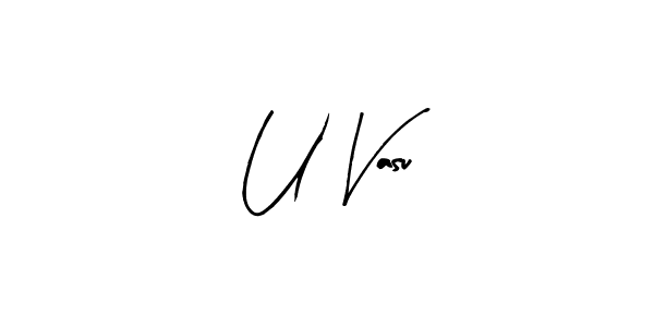 Create a beautiful signature design for name U Vasu. With this signature (Arty Signature) fonts, you can make a handwritten signature for free. U Vasu signature style 8 images and pictures png