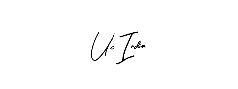 Design your own signature with our free online signature maker. With this signature software, you can create a handwritten (Arty Signature) signature for name Uc India. Uc India signature style 8 images and pictures png