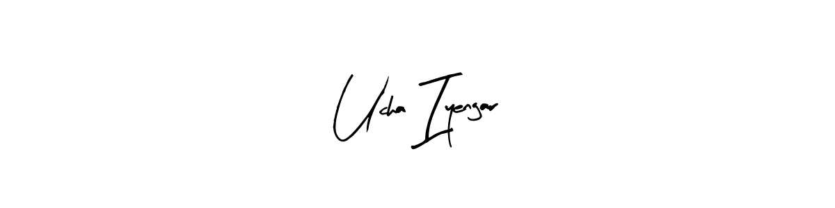 Ucha Iyengar stylish signature style. Best Handwritten Sign (Arty Signature) for my name. Handwritten Signature Collection Ideas for my name Ucha Iyengar. Ucha Iyengar signature style 8 images and pictures png