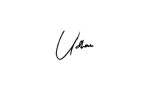 Design your own signature with our free online signature maker. With this signature software, you can create a handwritten (Arty Signature) signature for name Udham. Udham signature style 8 images and pictures png