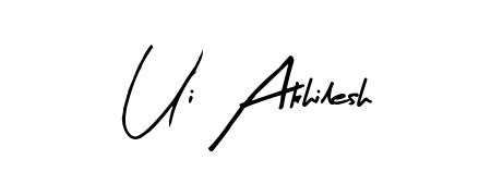 The Arty Signature typeface gives name Ui Akhilesh a refined look. Suitable for certificates, diplomas, and official verification. Ui Akhilesh signature style 8 images and pictures png