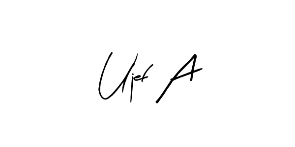 Make a beautiful signature design for name Ujef A. With this signature (Arty Signature) style, you can create a handwritten signature for free. Ujef A signature style 8 images and pictures png