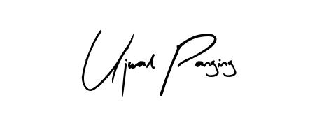 Practice writing Ujwal Panging with the flow of Arty Signature lettering. A fantastic source of inspiration for developing your personal signature style. Ujwal Panging signature style 8 images and pictures png
