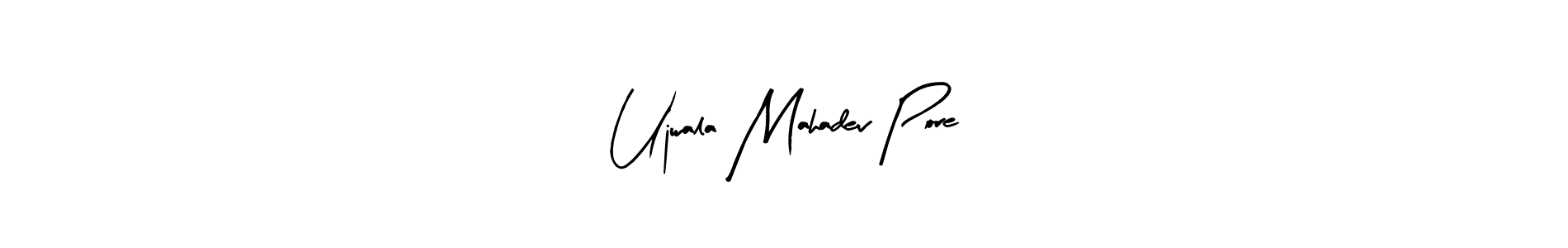 The best way (Arty Signature) to make a short signature is to pick only two or three words in your name. The name Ujwala Mahadev Pore include a total of six letters. For converting this name. Ujwala Mahadev Pore signature style 8 images and pictures png