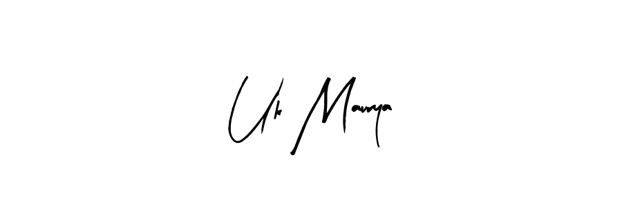 Also we have Uk Maurya name is the best signature style. Create professional handwritten signature collection using Arty Signature autograph style. Uk Maurya signature style 8 images and pictures png