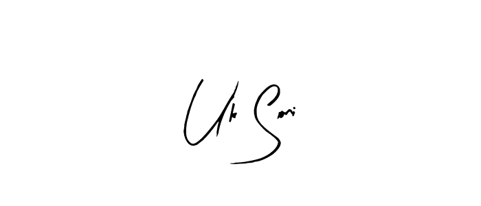 How to make Uk Soni name signature. Use Arty Signature style for creating short signs online. This is the latest handwritten sign. Uk Soni signature style 8 images and pictures png