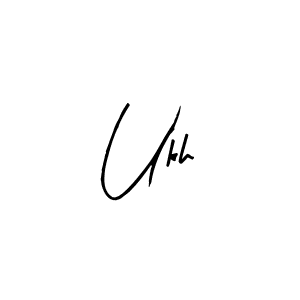 Design your own signature with our free online signature maker. With this signature software, you can create a handwritten (Arty Signature) signature for name Ukh. Ukh signature style 8 images and pictures png