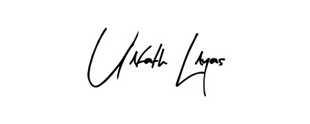 A classic penmanship look for Ulfath Llyas. The Arty Signature font brings timeless elegance and confidence to every signed document. Ulfath Llyas signature style 8 images and pictures png