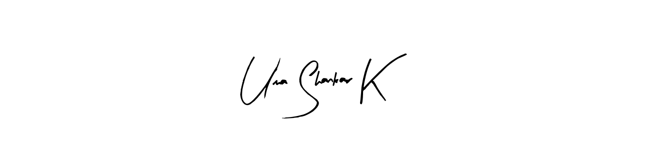 This is the best signature style for the Uma Shankar K name. Also you like these signature font (Arty Signature). Mix name signature. Uma Shankar K signature style 8 images and pictures png