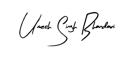 Create your official email sign-off with Umesh Singh Bhandari name in Arty Signature style. Crisp, clean, and perfectly legible across all screens. Umesh Singh Bhandari signature style 8 images and pictures png