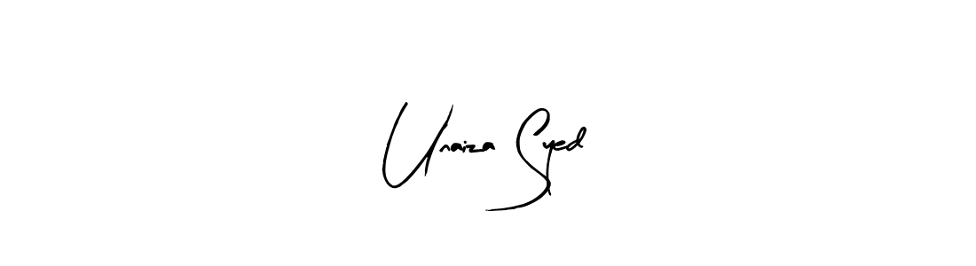 Unaiza Syed stylish signature style. Best Handwritten Sign (Arty Signature) for my name. Handwritten Signature Collection Ideas for my name Unaiza Syed. Unaiza Syed signature style 8 images and pictures png