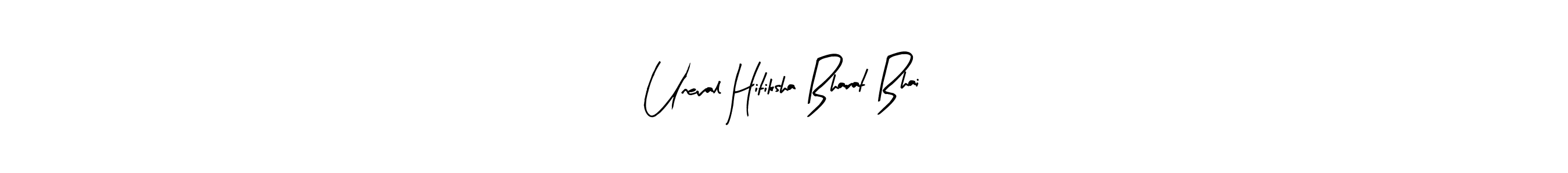 Similarly Arty Signature is the best handwritten signature design. Signature creator online .You can use it as an online autograph creator for name Uneval Hitiksha Bharat Bhai. Uneval Hitiksha Bharat Bhai signature style 8 images and pictures png