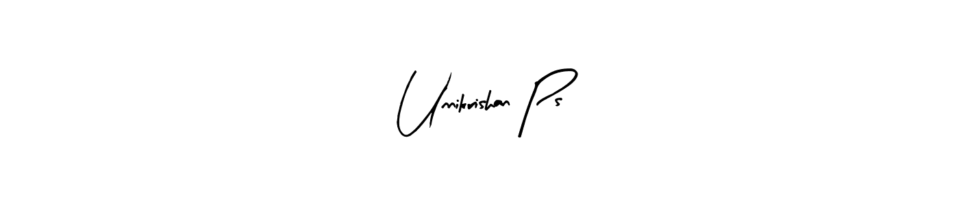 Use a signature maker to create a handwritten signature online. With this signature software, you can design (Arty Signature) your own signature for name Unnikrishan Ps. Unnikrishan Ps signature style 8 images and pictures png