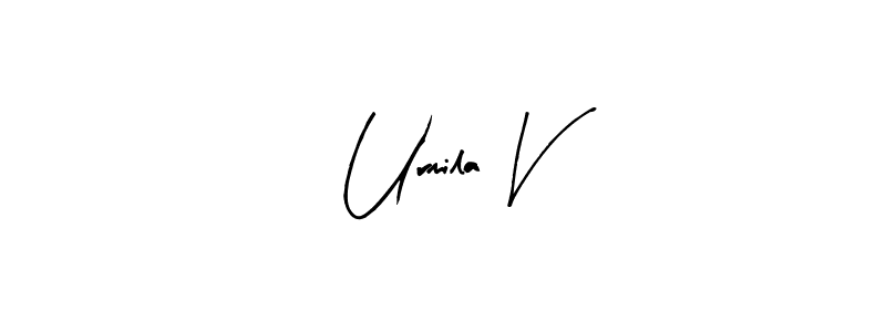 Urmila V stylish signature style. Best Handwritten Sign (Arty Signature) for my name. Handwritten Signature Collection Ideas for my name Urmila V. Urmila V signature style 8 images and pictures png