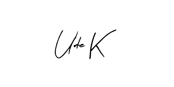 How to make Urte K signature? Arty Signature is a professional autograph style. Create handwritten signature for Urte K name. Urte K signature style 8 images and pictures png