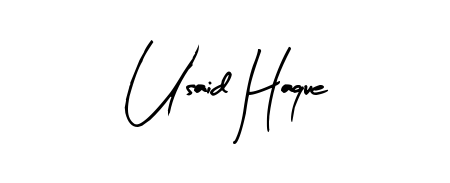 It looks like you need a new signature style for name Usaid Haque. Design unique handwritten (Arty Signature) signature with our free signature maker in just a few clicks. Usaid Haque signature style 8 images and pictures png