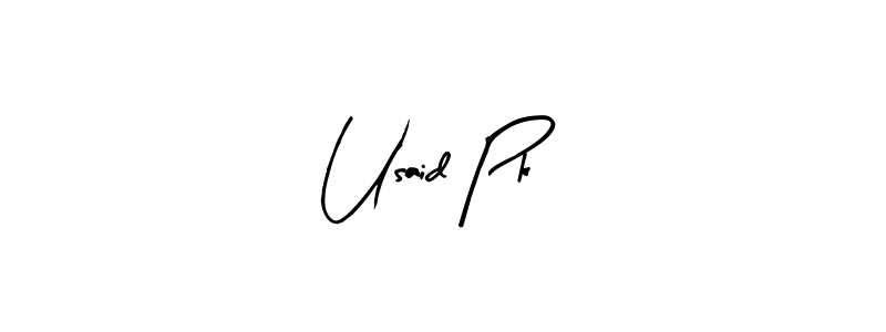 Similarly Arty Signature is the best handwritten signature design. Signature creator online .You can use it as an online autograph creator for name Usaid Pk. Usaid Pk signature style 8 images and pictures png