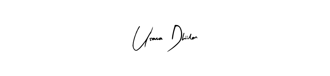 Create a beautiful signature design for name Usama Dhiilon. With this signature (Arty Signature) fonts, you can make a handwritten signature for free. Usama Dhiilon signature style 8 images and pictures png