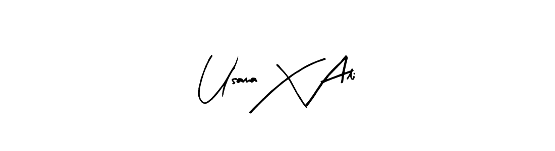 Also we have Usama X Ali name is the best signature style. Create professional handwritten signature collection using Arty Signature autograph style. Usama X Ali signature style 8 images and pictures png