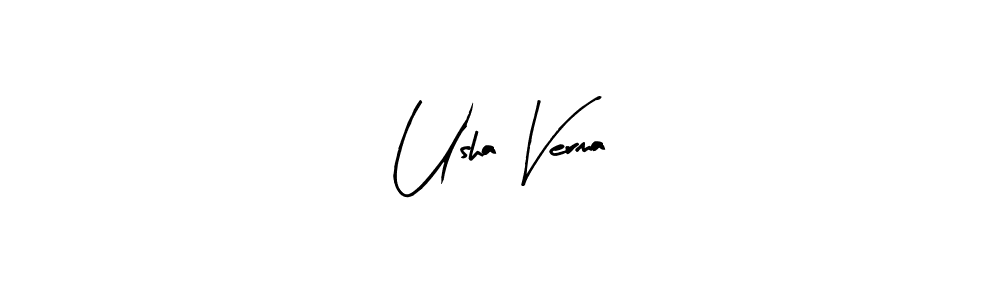 Make a beautiful signature design for name Usha Verma. With this signature (Arty Signature) style, you can create a handwritten signature for free. Usha Verma signature style 8 images and pictures png