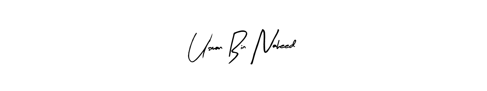 The best way (Arty Signature) to make a short signature is to pick only two or three words in your name. The name Usman Bin Naheed include a total of six letters. For converting this name. Usman Bin Naheed signature style 8 images and pictures png